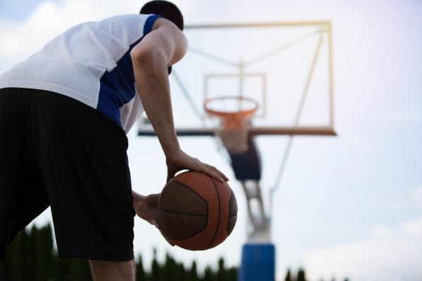 Man playing basketball