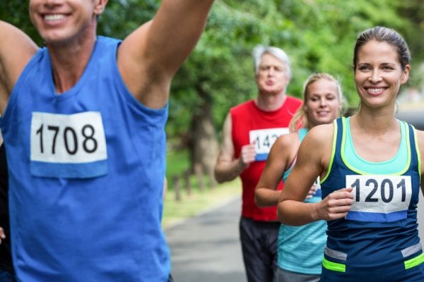 group of people running in a marathon
