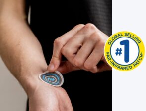 A person applying a JointFlex® Fit® Therapy Patch to their wrist